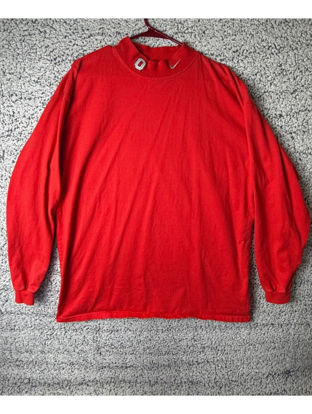 Vintage Nike Team Ohio State Buckeyes Shirt Mens XL Red Mock Neck Made Canada